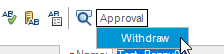 approval option in toolbar