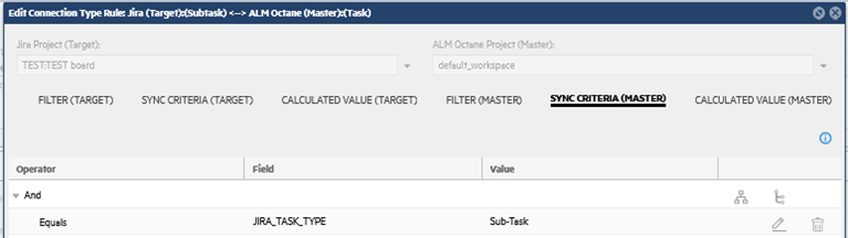 Sync criteria for master