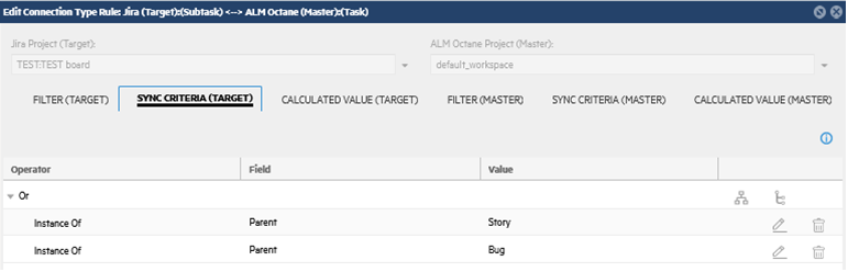 Sync Criteria for target