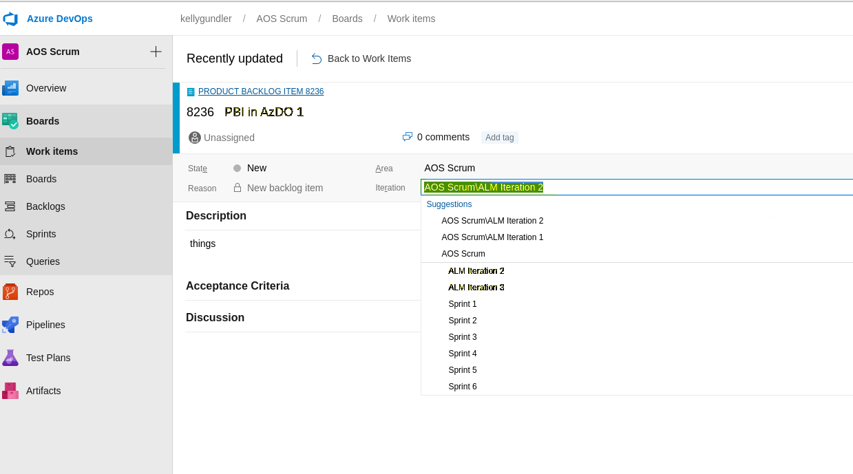 Sample Azure console