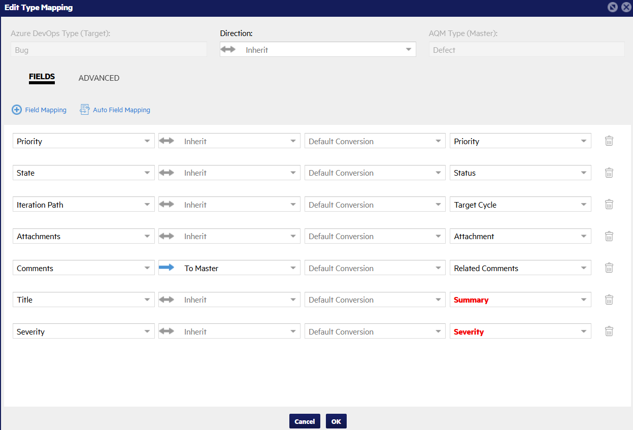 Edit Type Mapping example