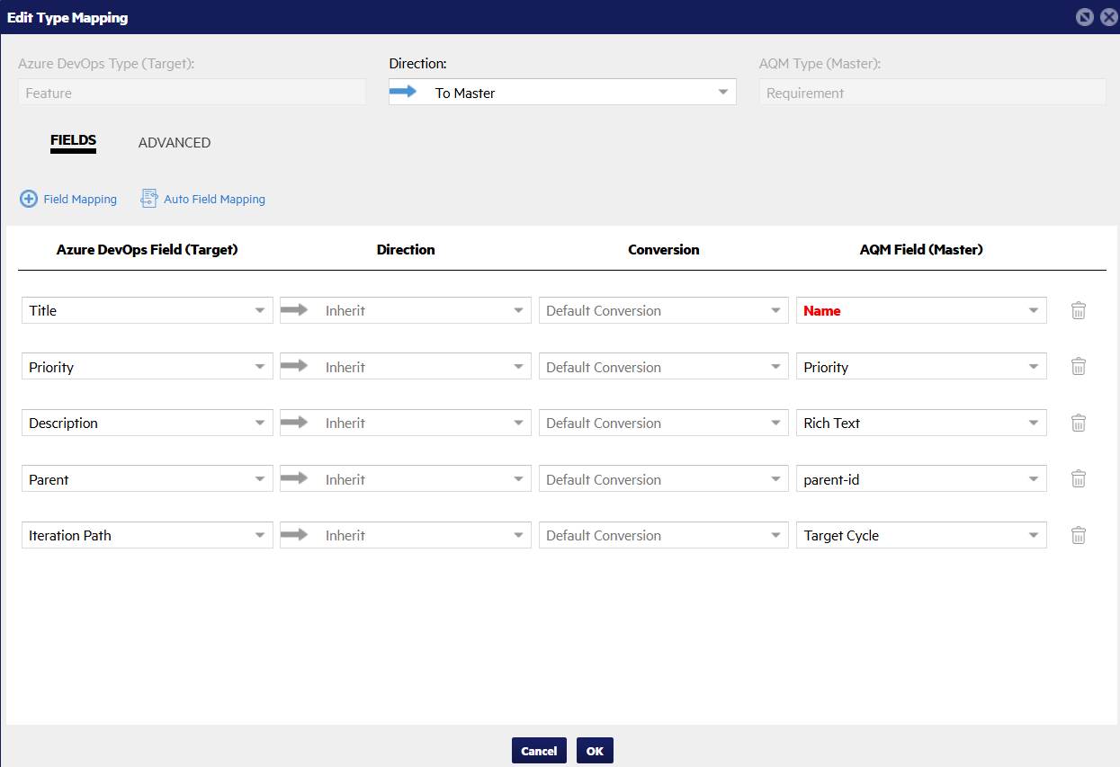 Edit type mapping example