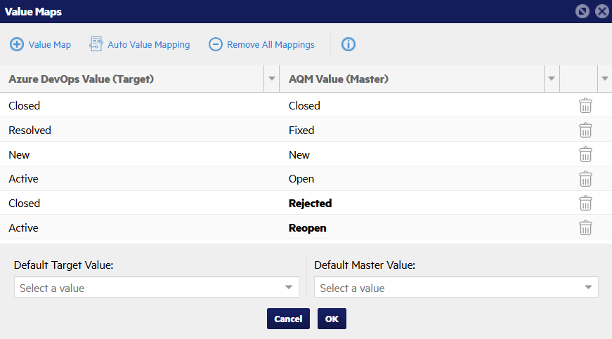 Azure AQM value mapping example