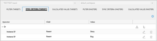 Sync Criteria for target