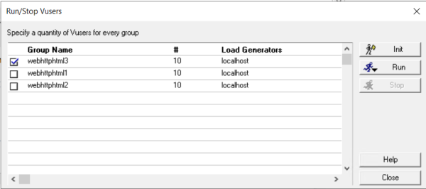 Run/Stop dialog box example