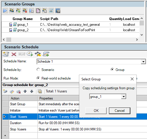 Copy scheduling settings
