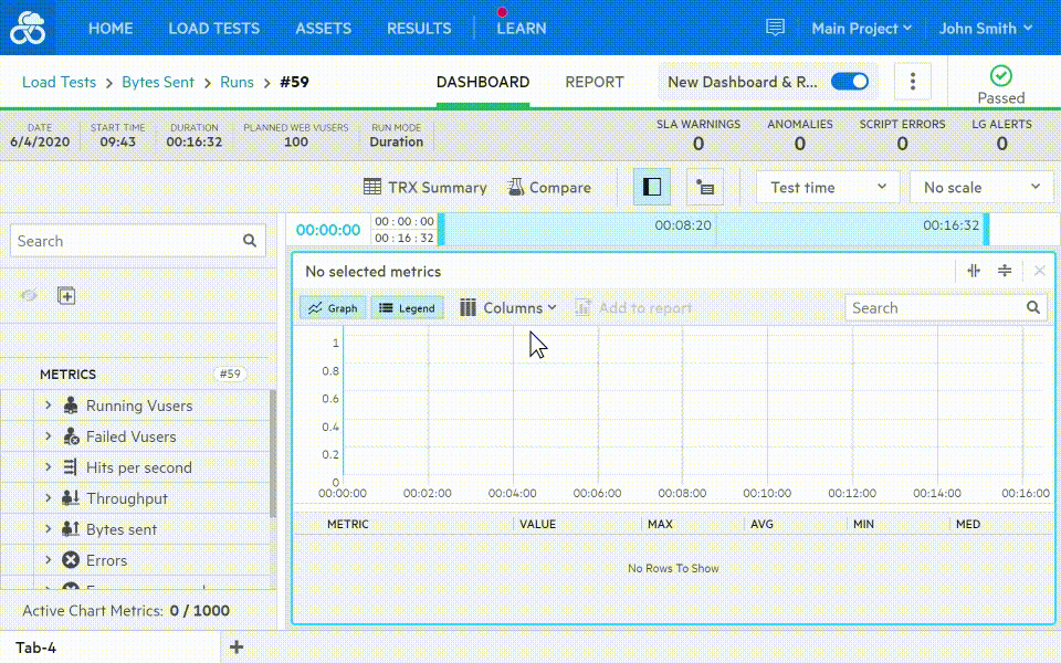 Bytes per second metric demo