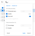 SLA multiple settings