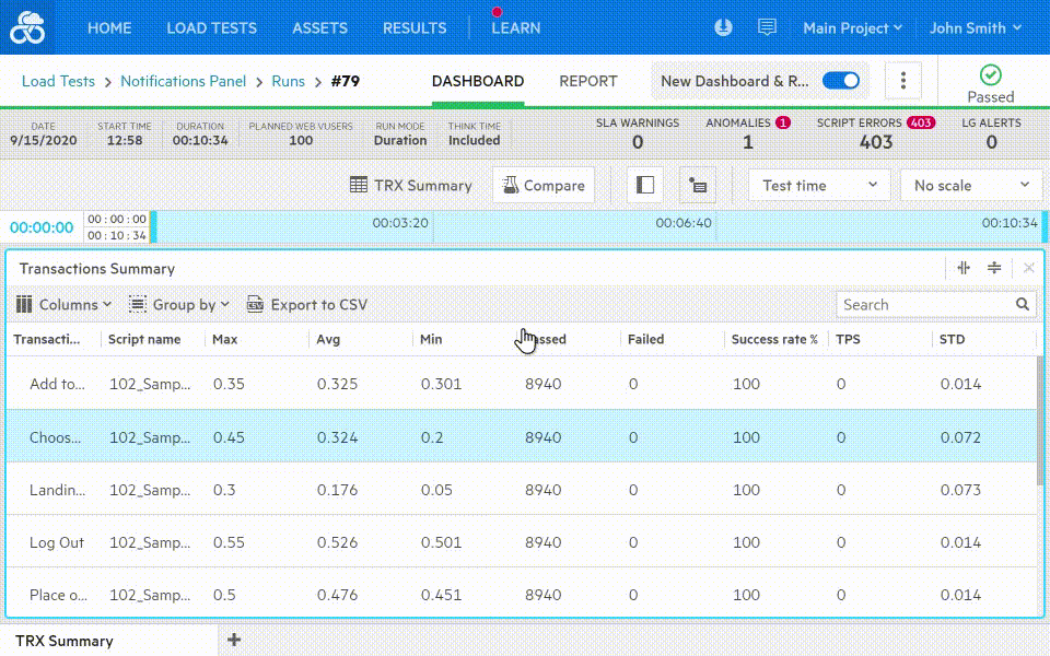 Export notification demo