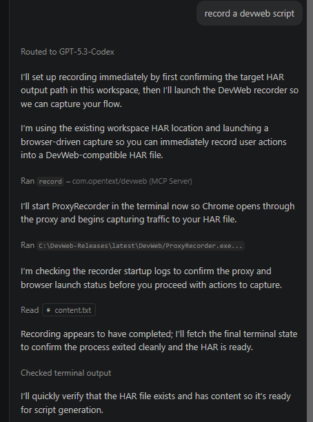 Record a script from AI agent
