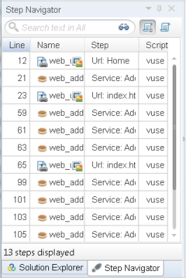 Step Navigator tab