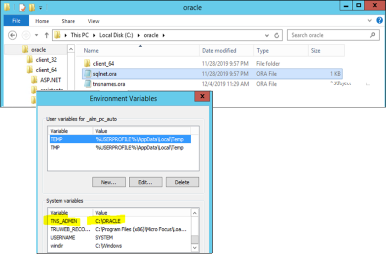 Oracle client requirements