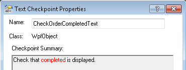 Test a GUI application with checkpoints