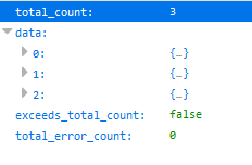 JSON representation showing the entity underwent three actions.