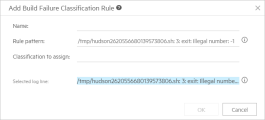 Rule pattern to classify build failures.