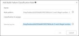 Rule pattern to classify build failures.