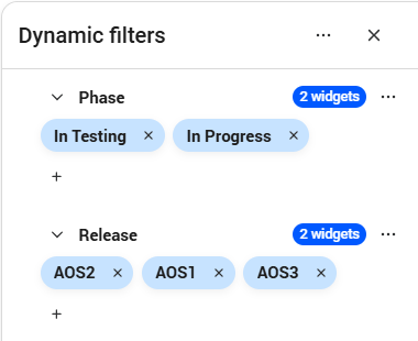 Dynamic filters pane