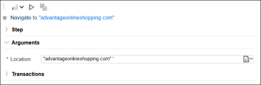 Navigate transaction example