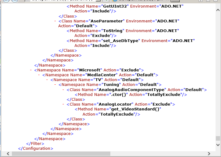 Exclude class example