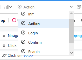 Action dropdown list