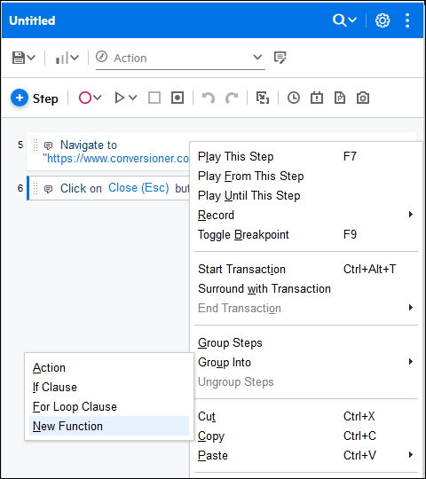 Context menu