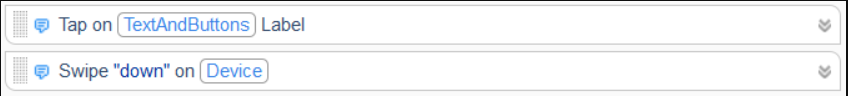 Tap and Swipe steps