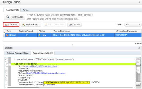 Design Studio with correlation
