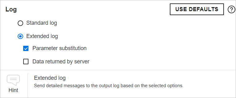 Log Runtime Settings