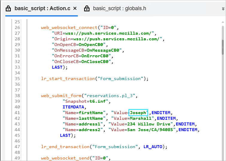 Parameterization example