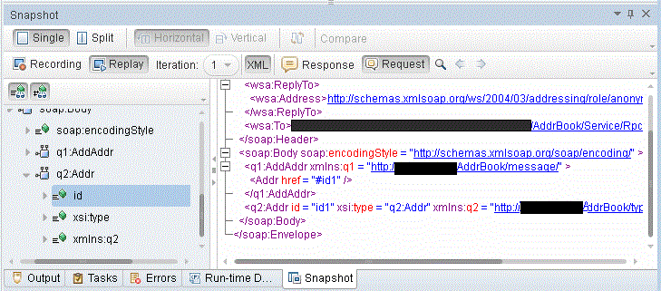 XML Snapshot view