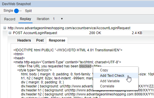 DevWeb replay snapshot