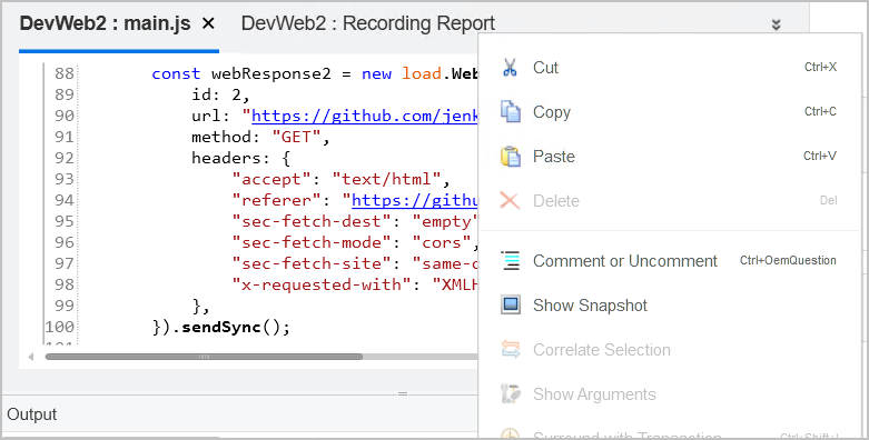 Show snapshot menu item